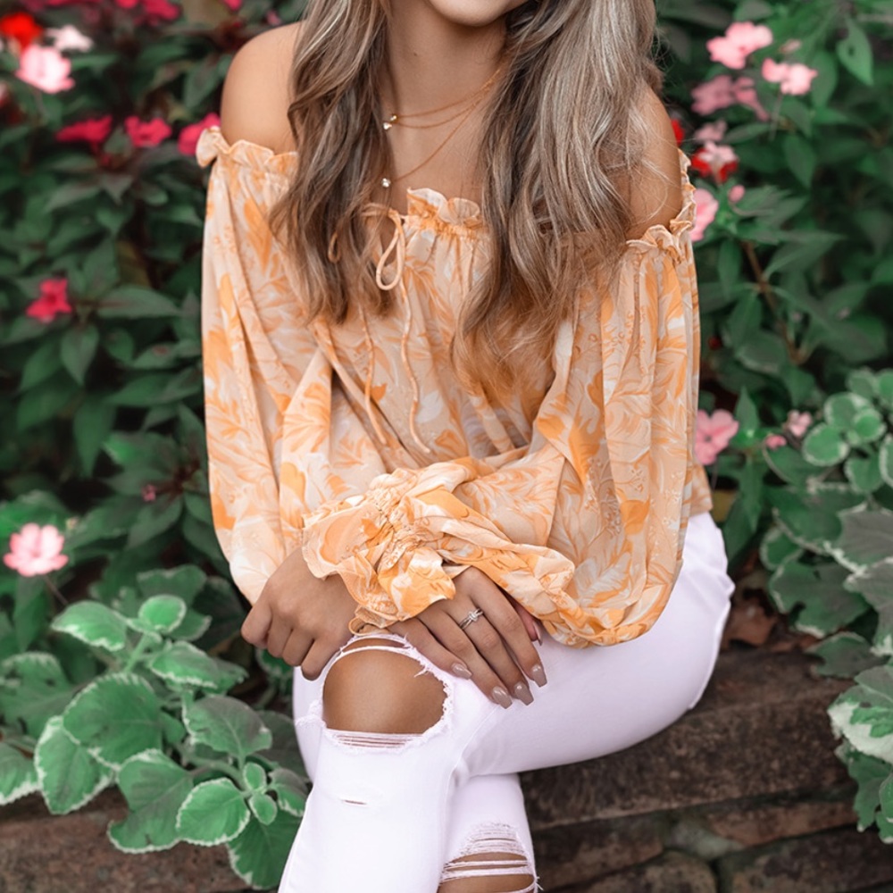 sheer off the shoulder blouse